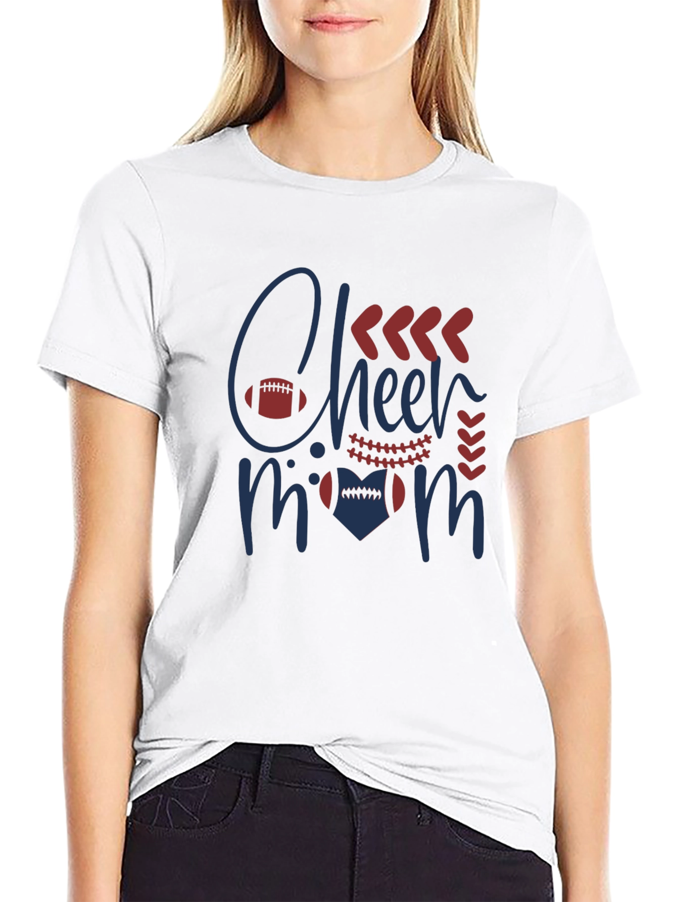 Cheer Mom Graphic T-Shirt - Football Design