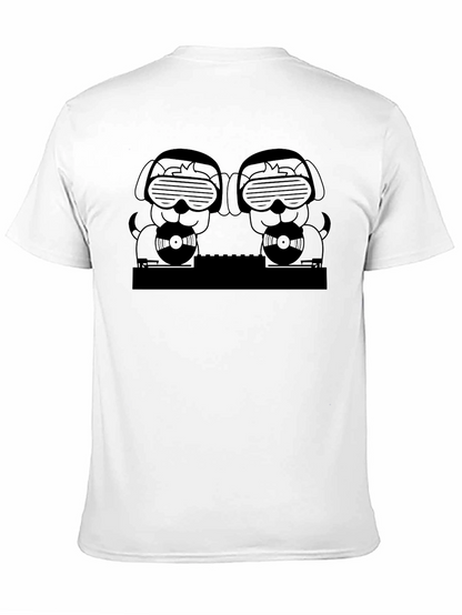 DJ Dogs Graphic Tee - Black Crew Neck T-Shirt