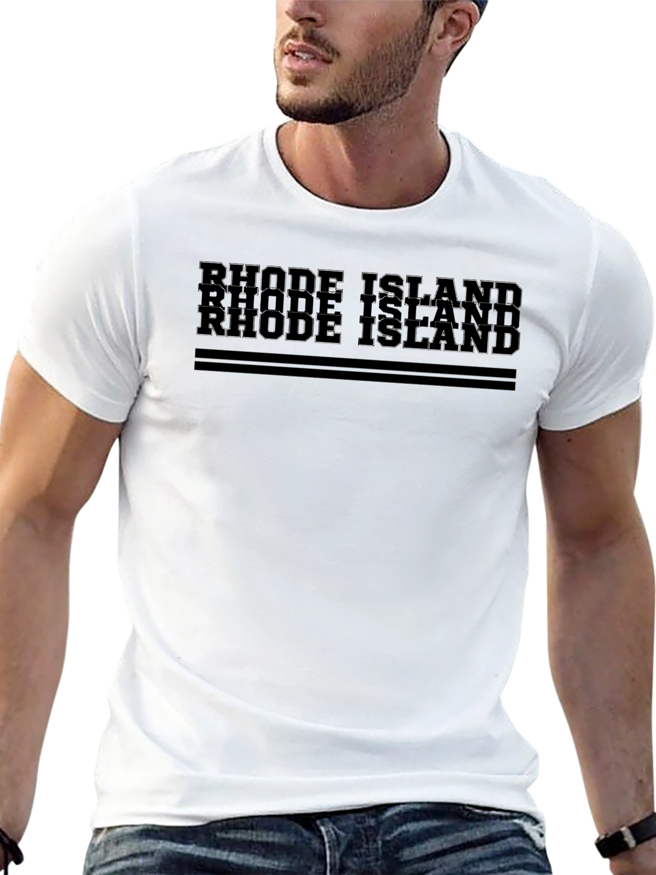 Rhode Island Graphic Print Tee - Mens Black