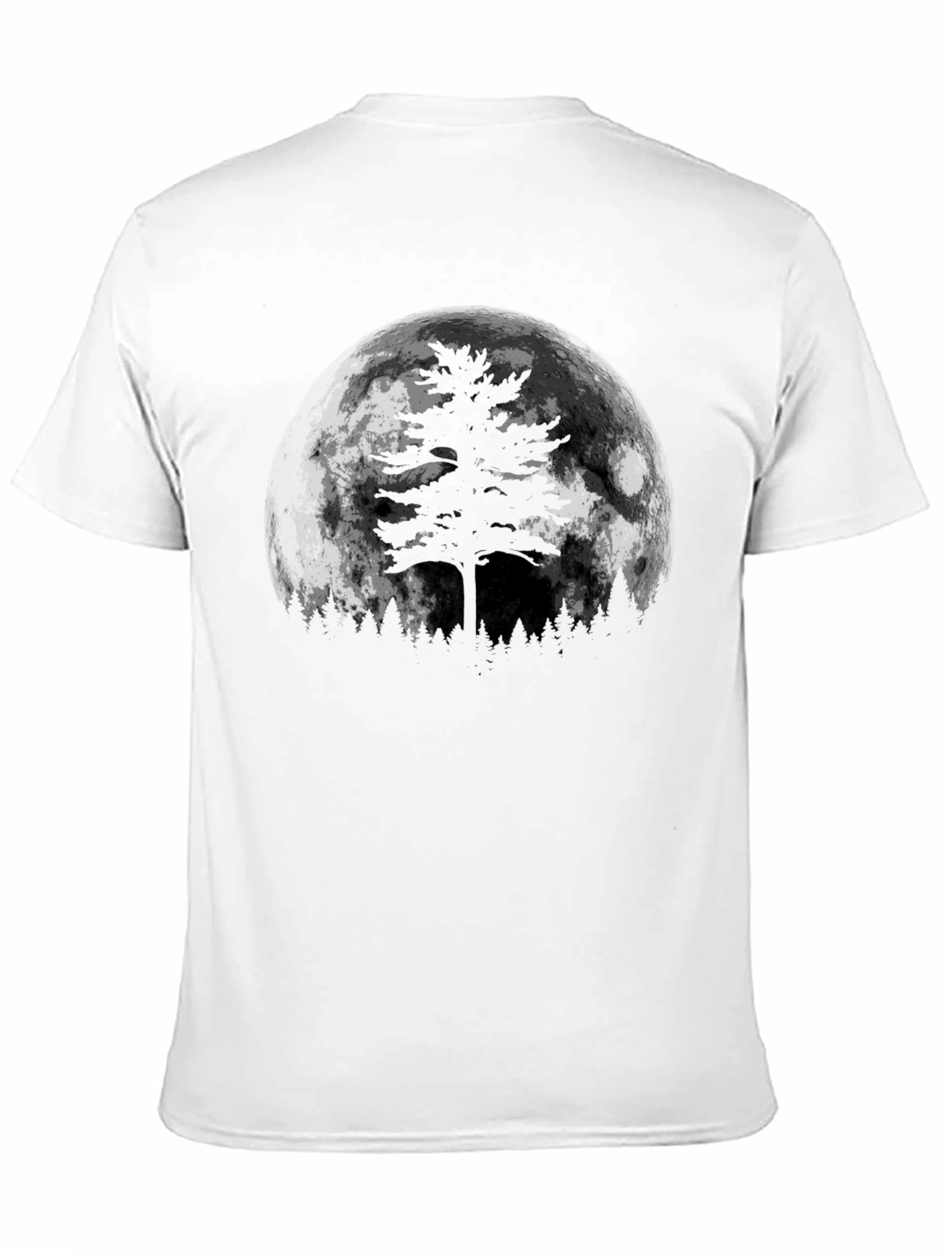 Mens Black Moonlit Tree Graphic Tee