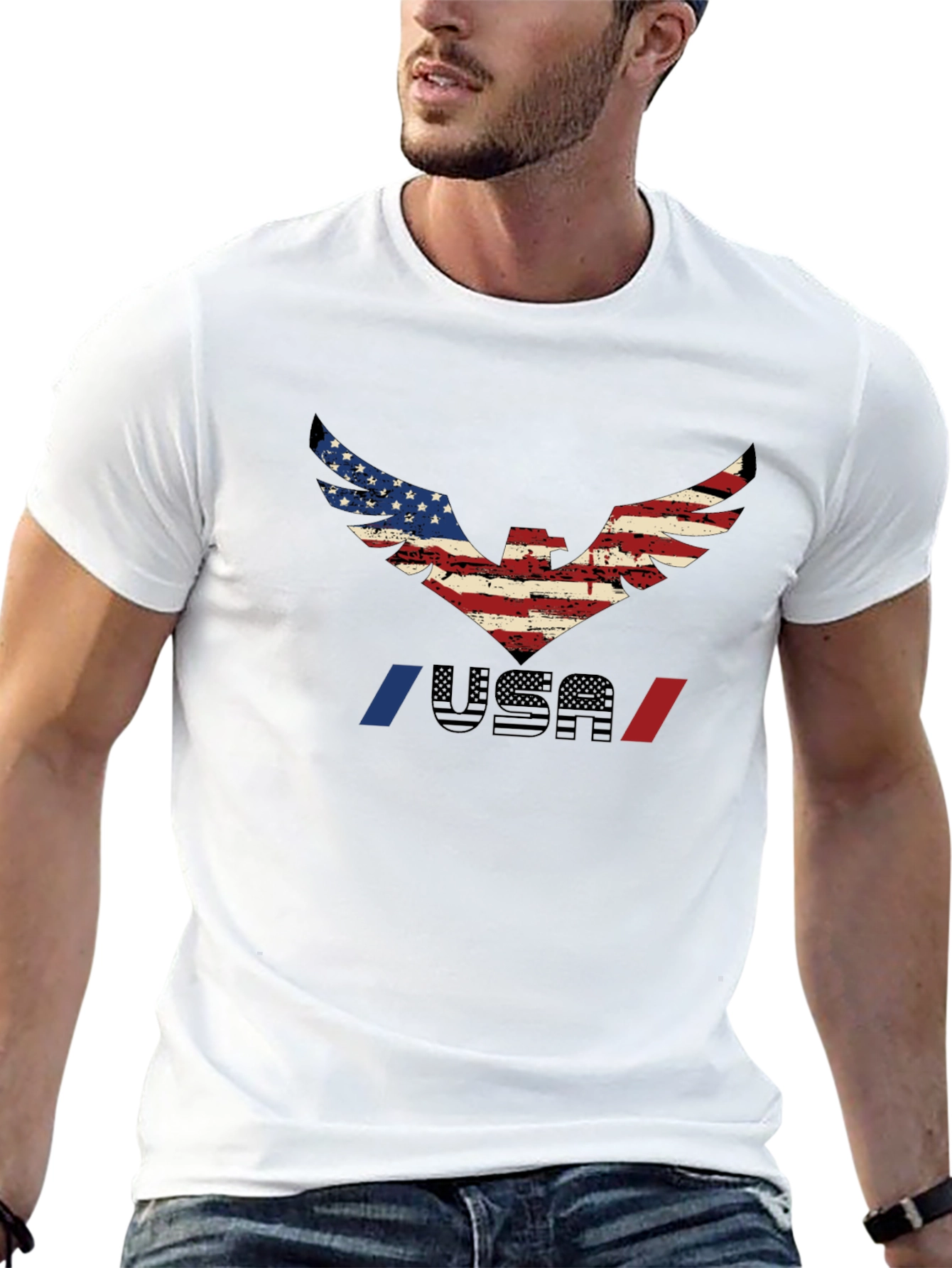 USA Eagle Graphic T-Shirt - Patriotic Pride
