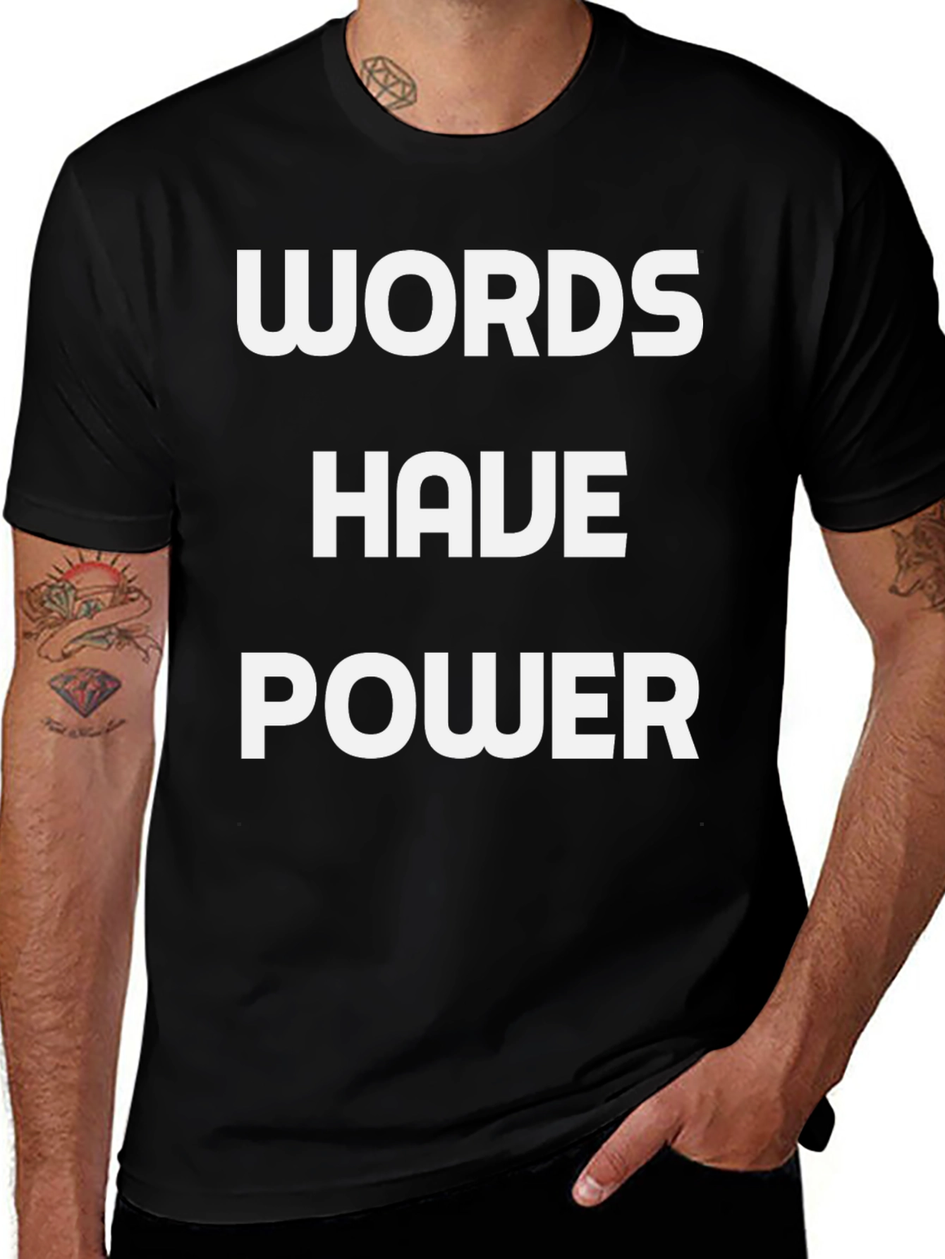 Words Have Power Black Graphic T-Shirt