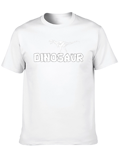 Dinosaur Graphic Tee - Black Cotton T-Shirt