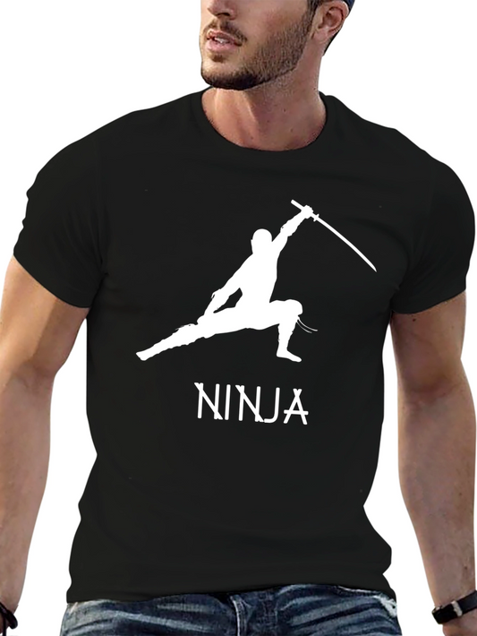 Ninja Warrior Black T-Shirt - Martial Arts Katana Tee
