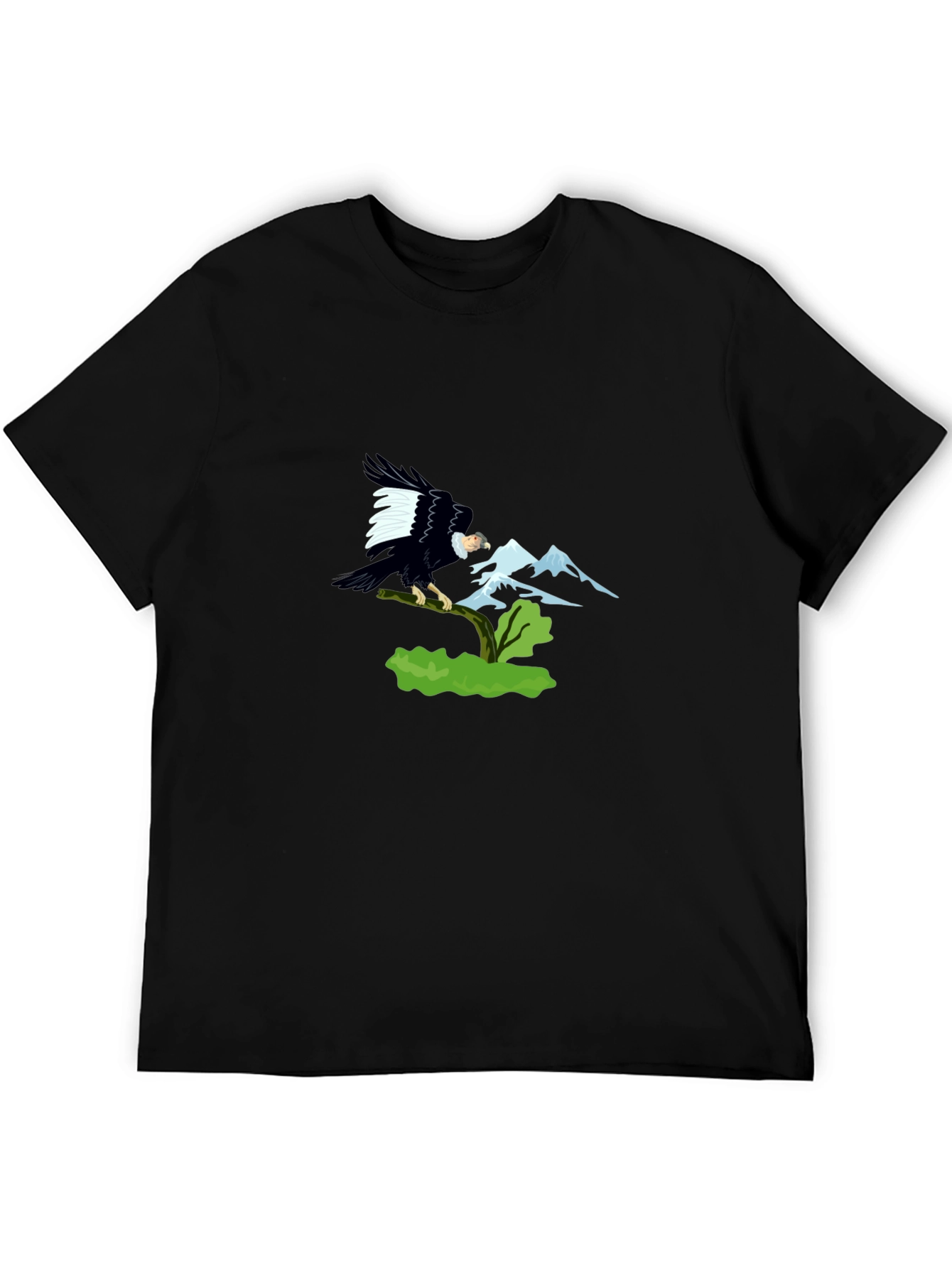 Eagle Mountain Graphic Tee - Black Cotton T-Shirt