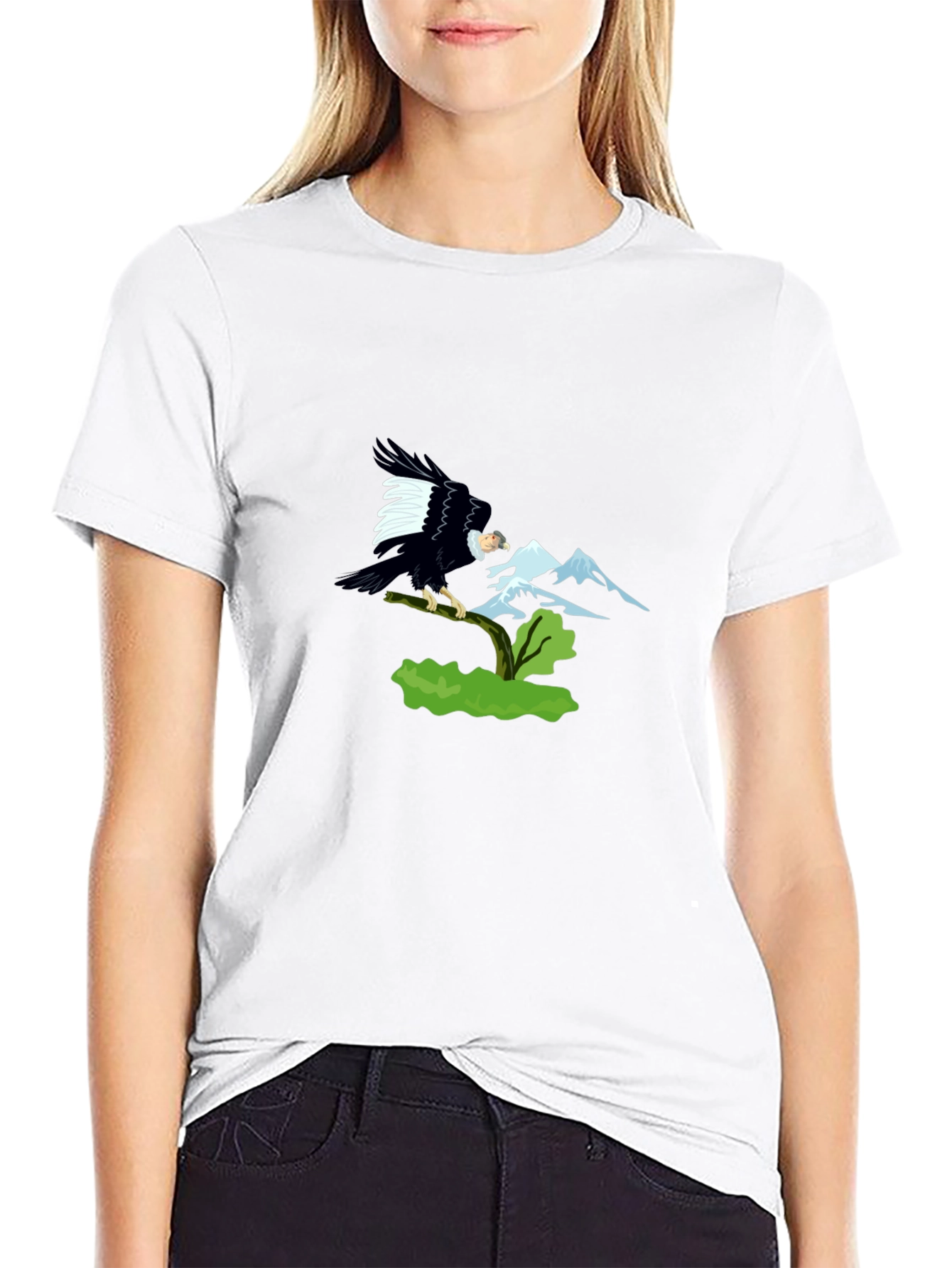 Eagle Mountain Graphic Tee - Black Cotton T-Shirt