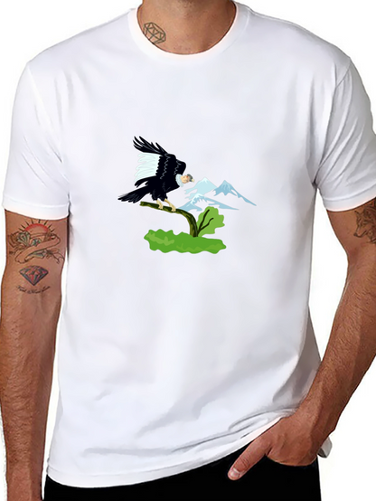 Eagle Mountain Graphic Tee - Black Cotton T-Shirt