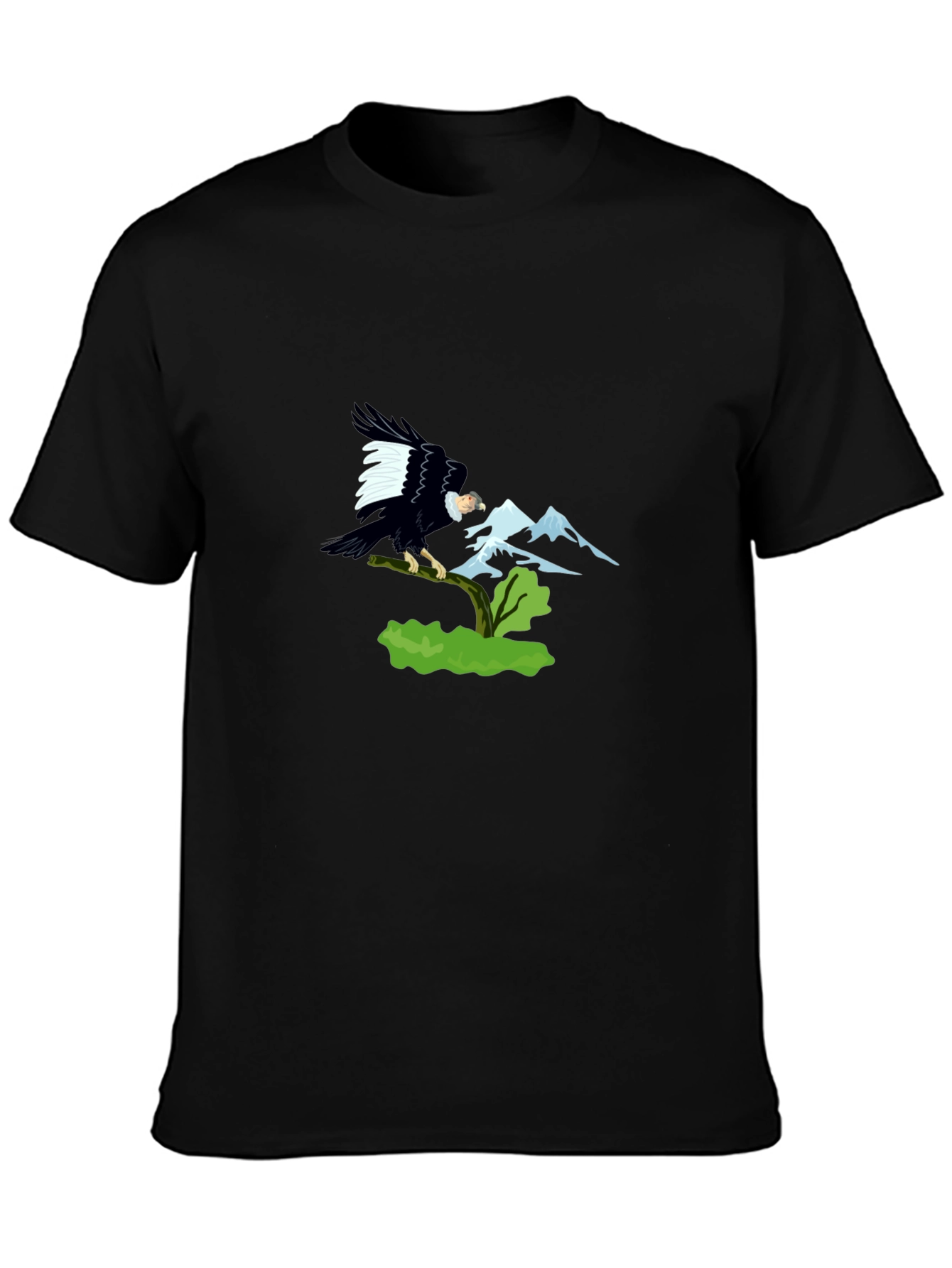 Eagle Mountain Graphic Tee - Black Cotton T-Shirt