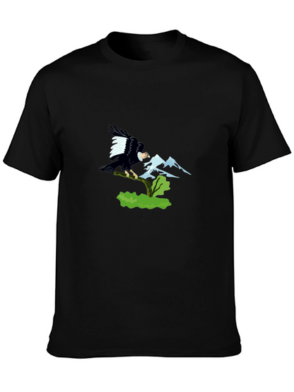 Eagle Mountain Graphic Tee - Black Cotton T-Shirt