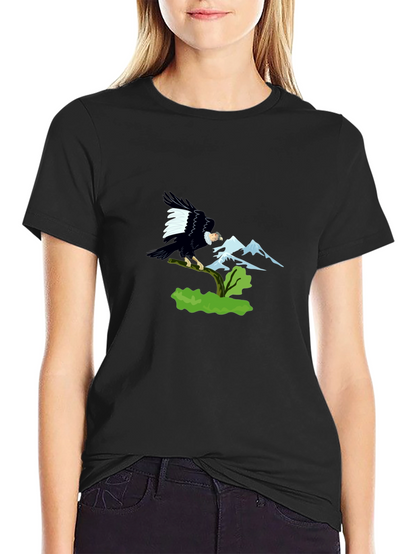 Eagle Mountain Graphic Tee - Black Cotton T-Shirt