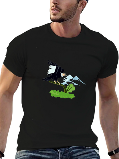 Eagle Mountain Graphic Tee - Black Cotton T-Shirt