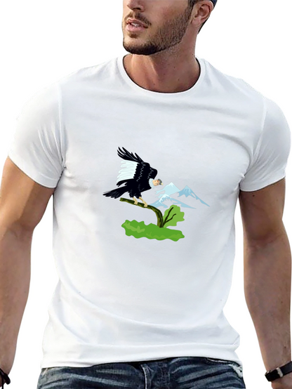 Eagle Mountain Graphic Tee - Black Cotton T-Shirt