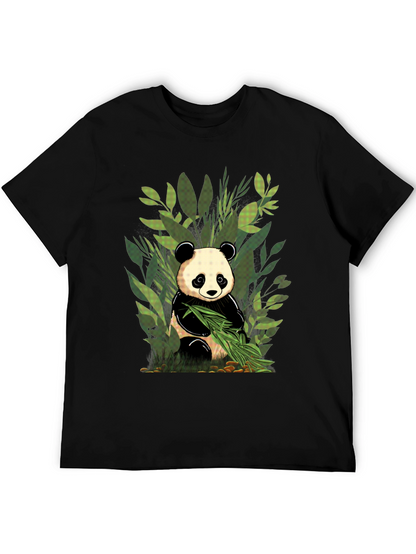Panda Graphic Tee - Black Cotton T-Shirt