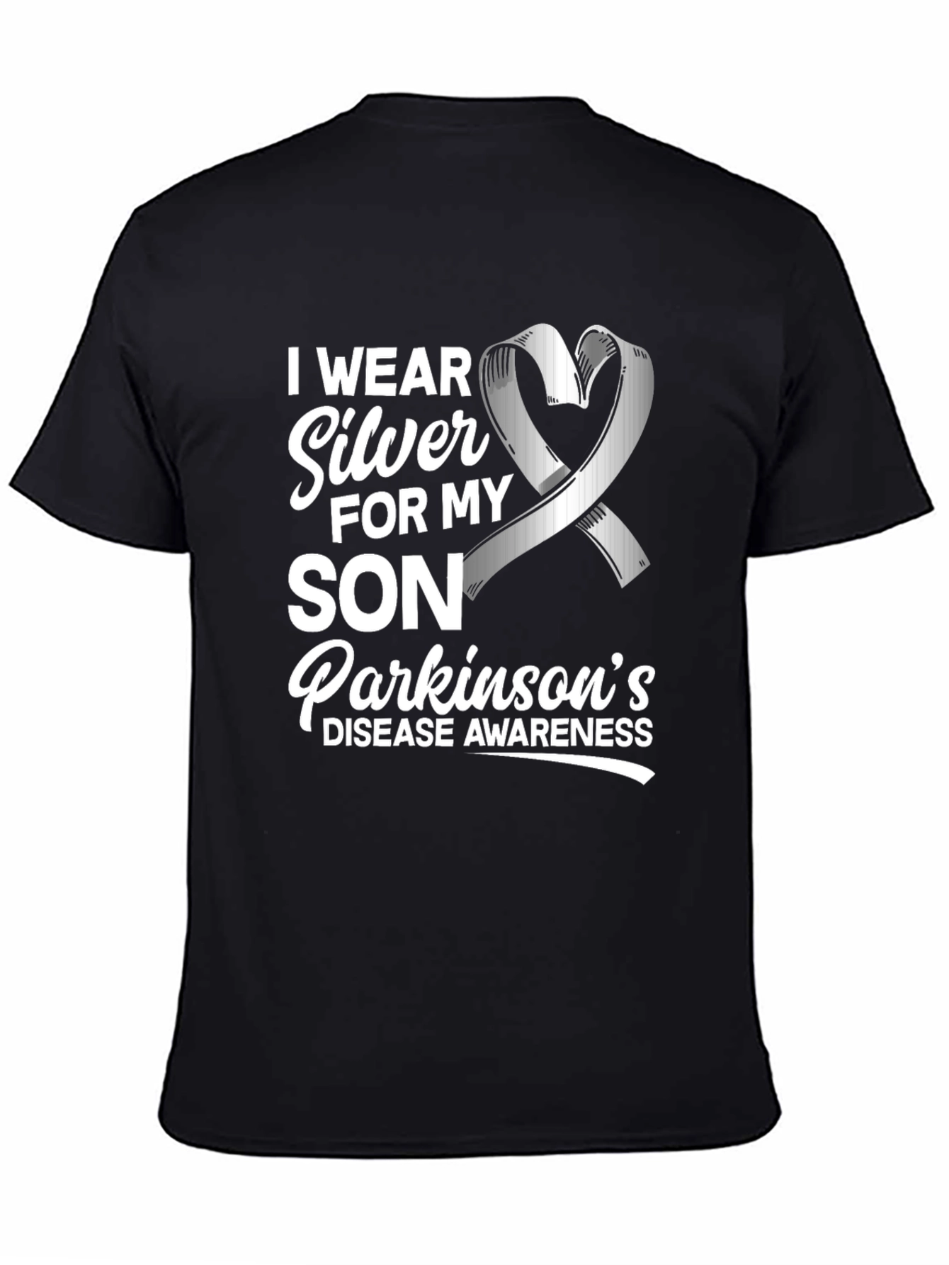 Parkinsons Awareness T-Shirt - Silver Ribbon