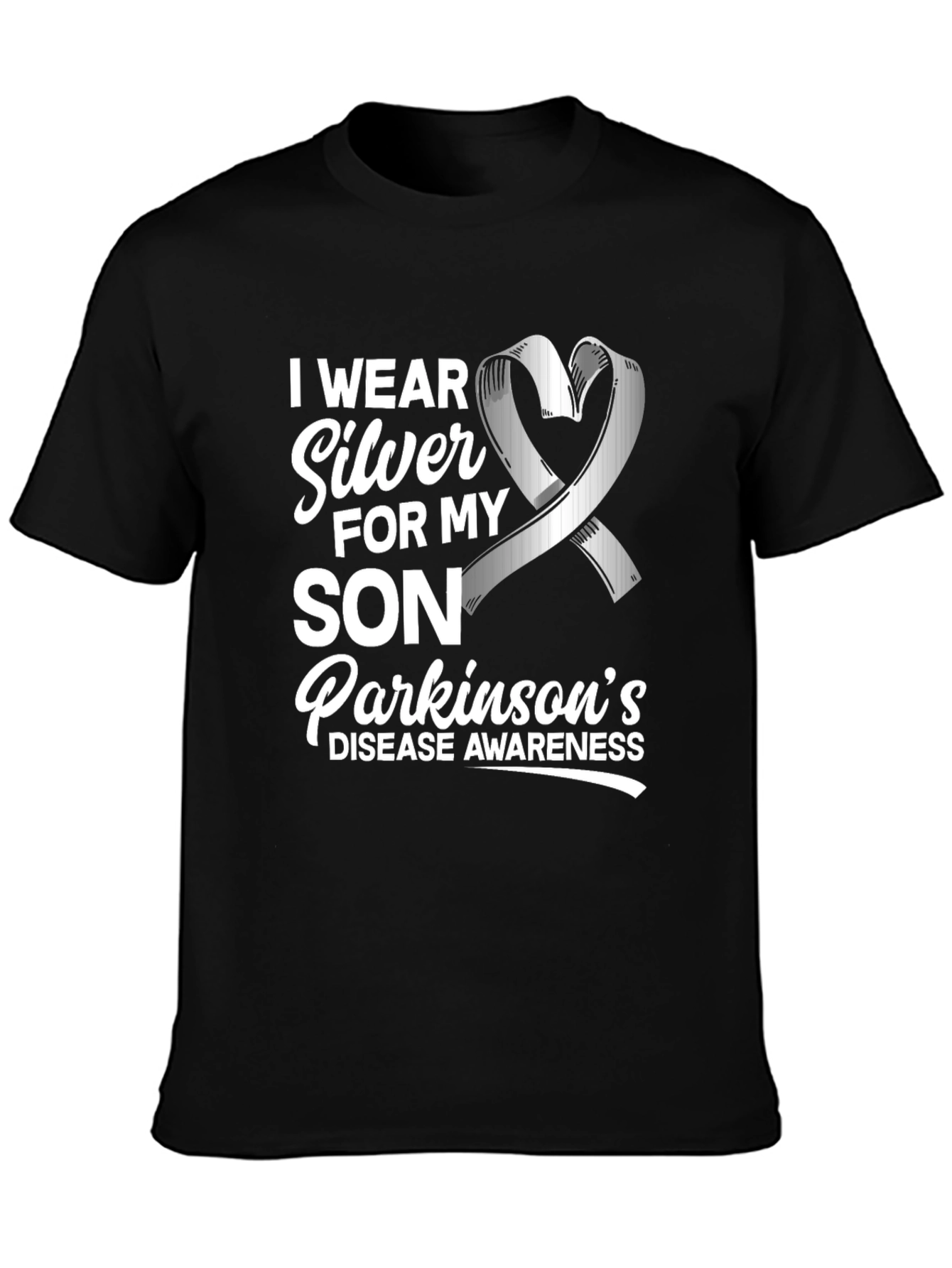 Parkinsons Awareness T-Shirt - Silver Ribbon