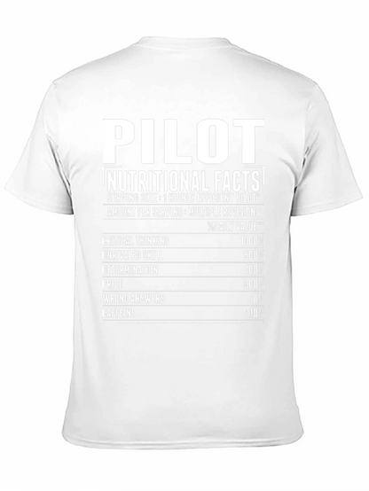 Pilot Nutritional Facts Novelty Graphic T-Shirt