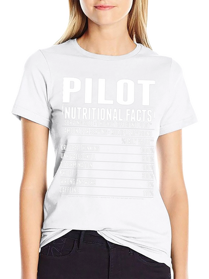 Pilot Nutritional Facts Novelty Graphic T-Shirt