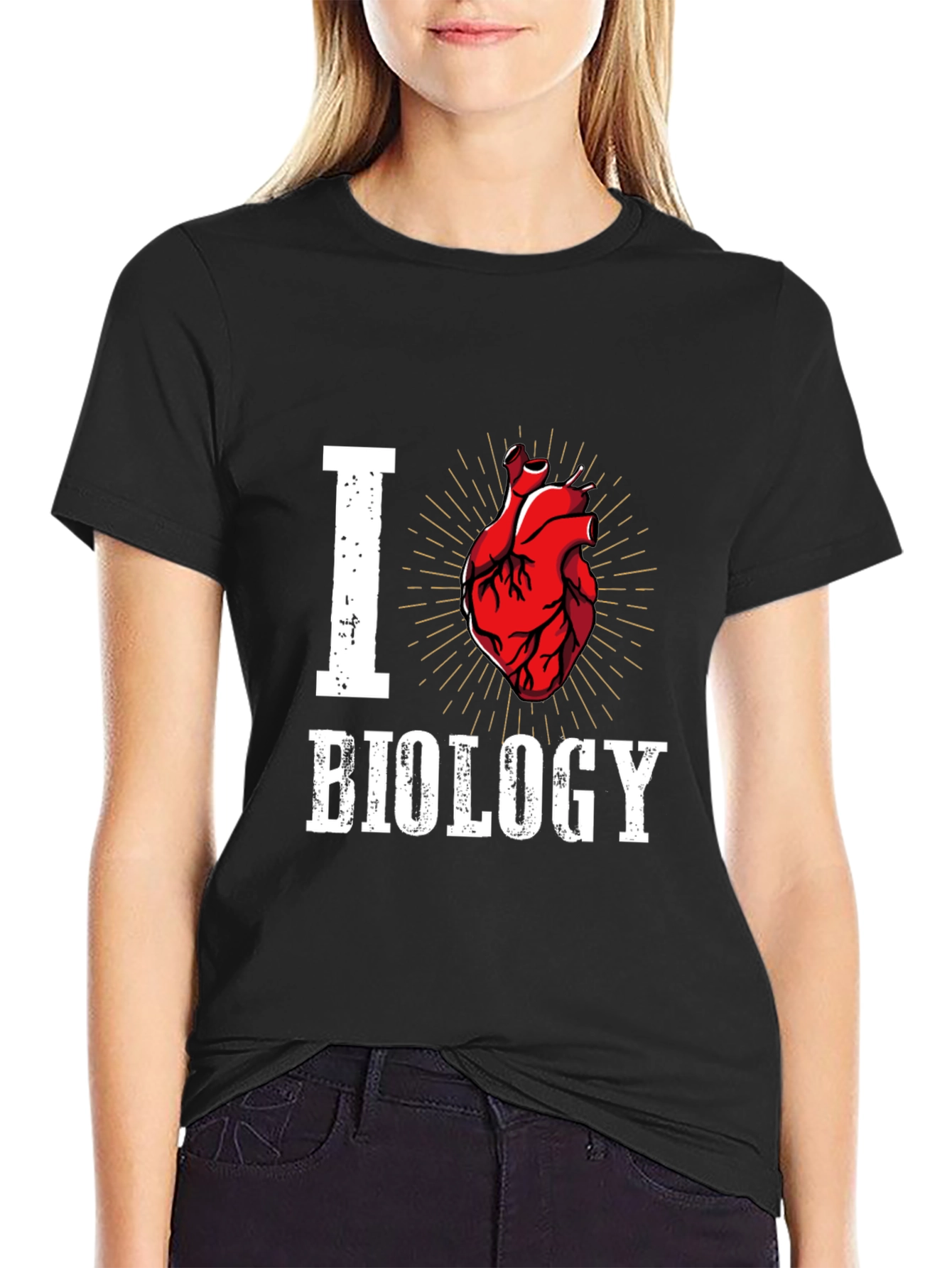 I Heart Biology T-Shirt - Anatomical Heart Design