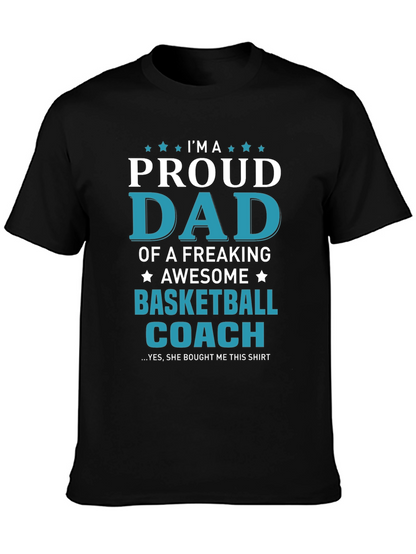 Proud Dad Basketball Coach Graphic Tee