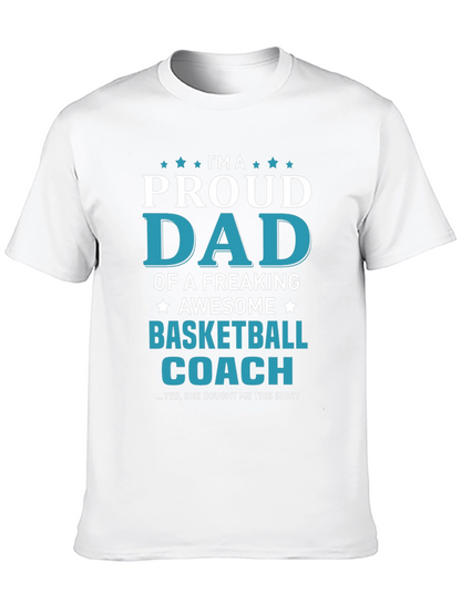 Proud Dad Basketball Coach Graphic Tee