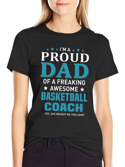 Proud Dad Basketball Coach Graphic Tee