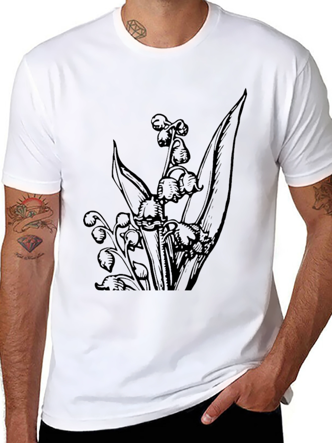 Black Lily of the Valley Graphic Tee