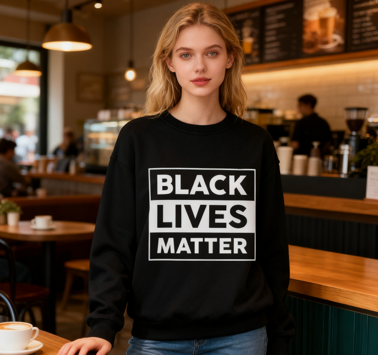 Black Lives Matter Bold Statement Crewneck Hoodie