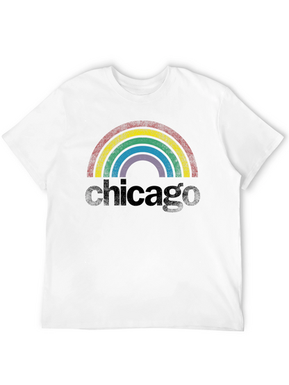 Chicago Rainbow Retro Graphic T-Shirt