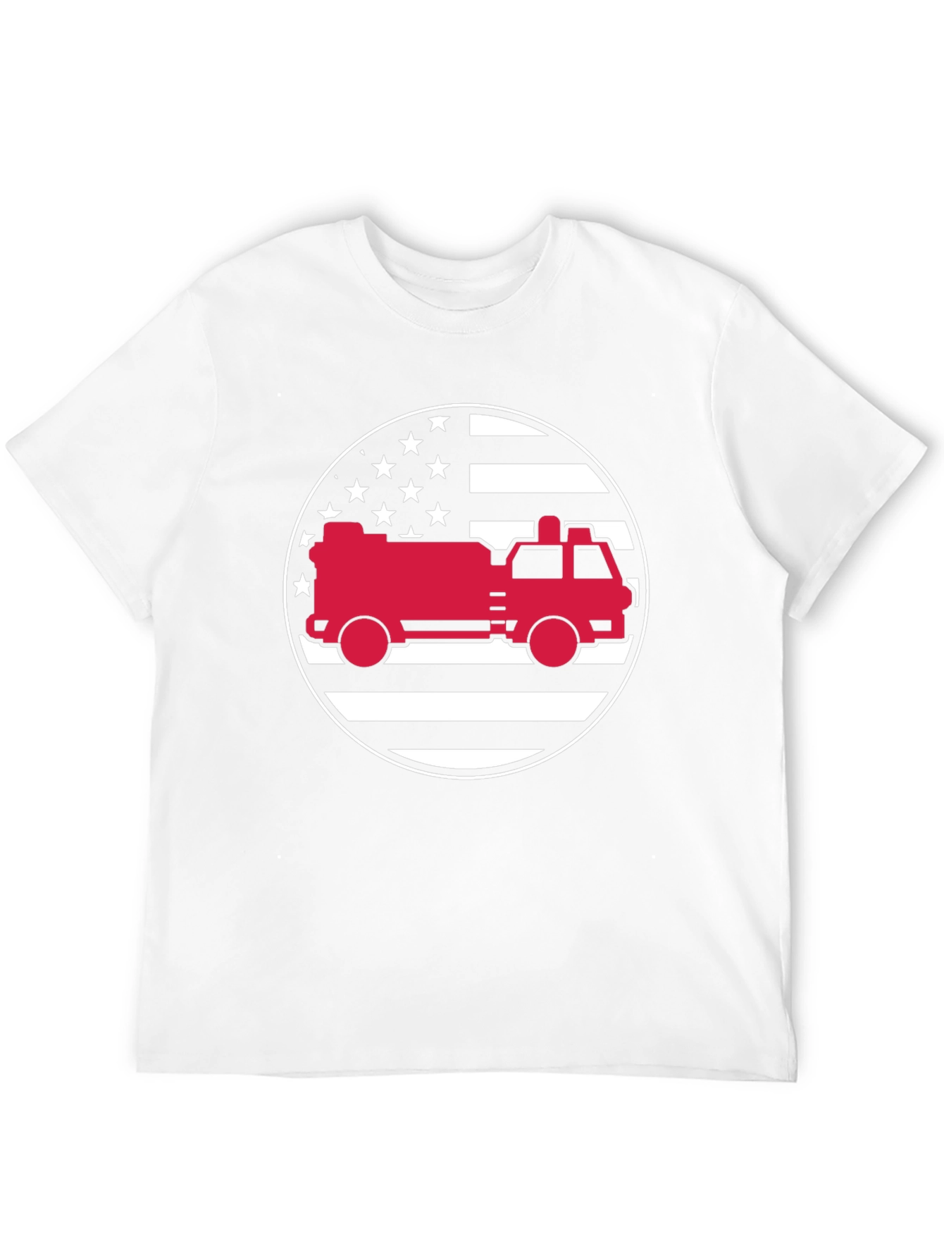 Fire Truck American Flag Graphic Tee