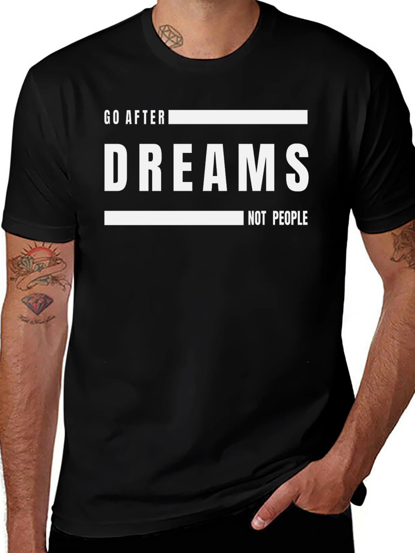 Go After Dreams Graphic Tee - Motivational Black T-Shirt