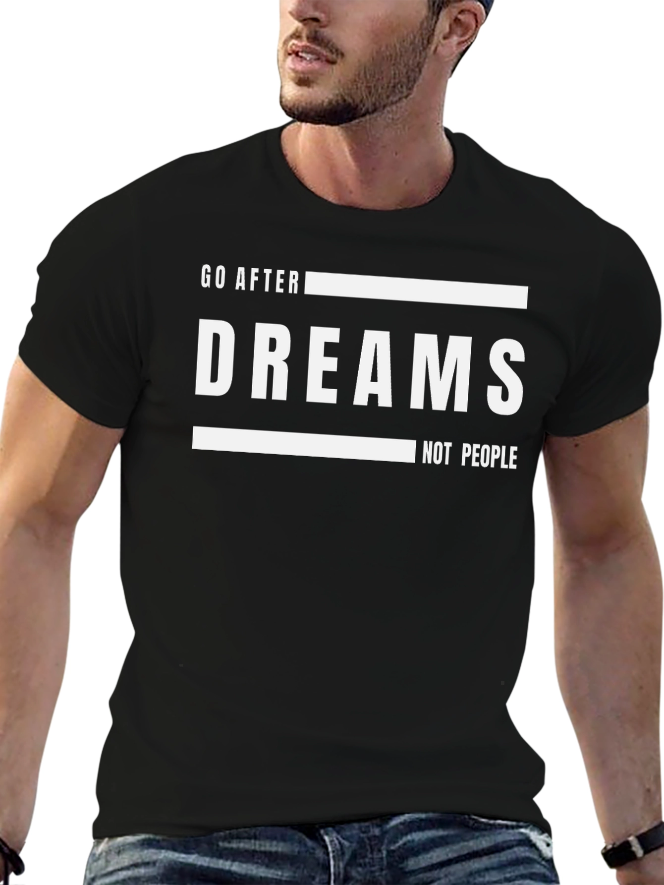 Go After Dreams Graphic Tee - Motivational Black T-Shirt