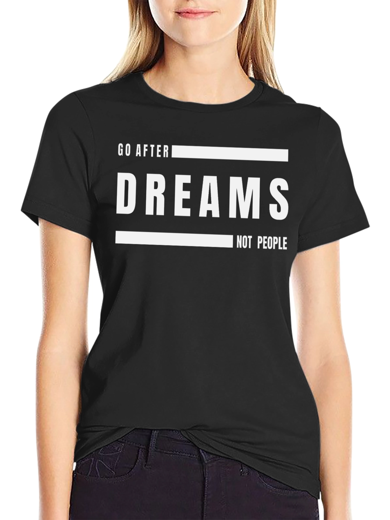 Go After Dreams Graphic Tee - Motivational Black T-Shirt