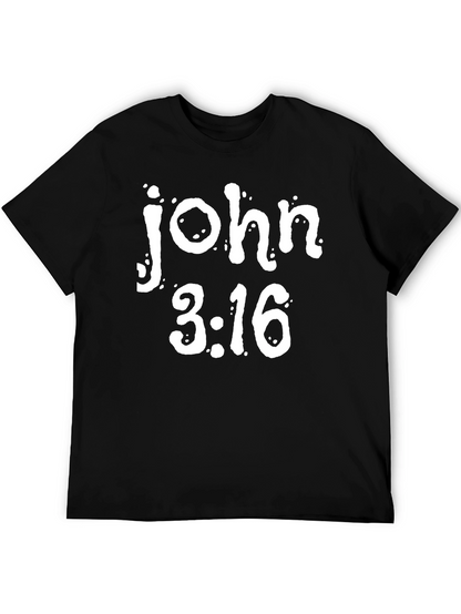 John 3:16 Graphic Tee - Black Cotton T-Shirt