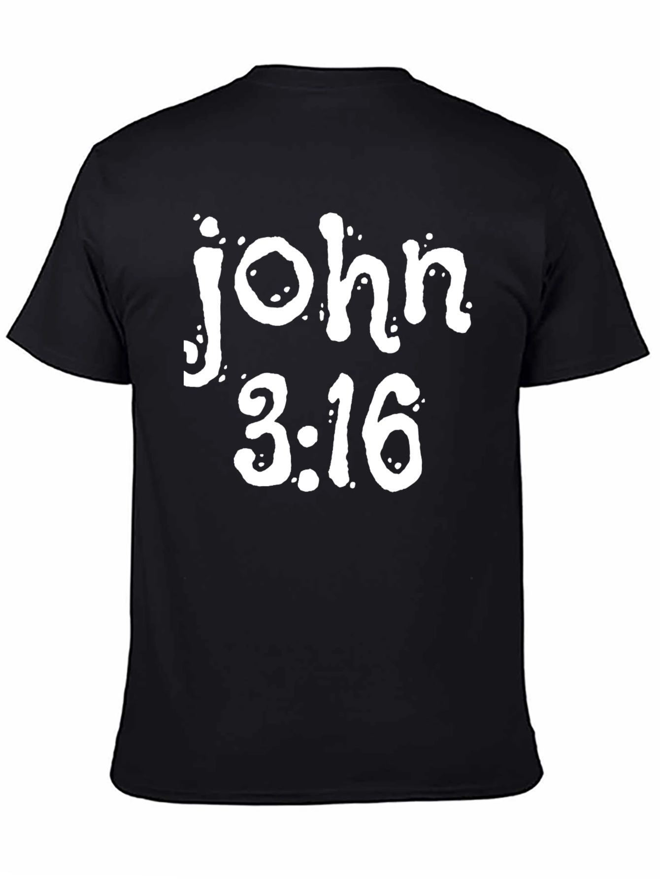 John 3:16 Graphic Tee - Black Cotton T-Shirt