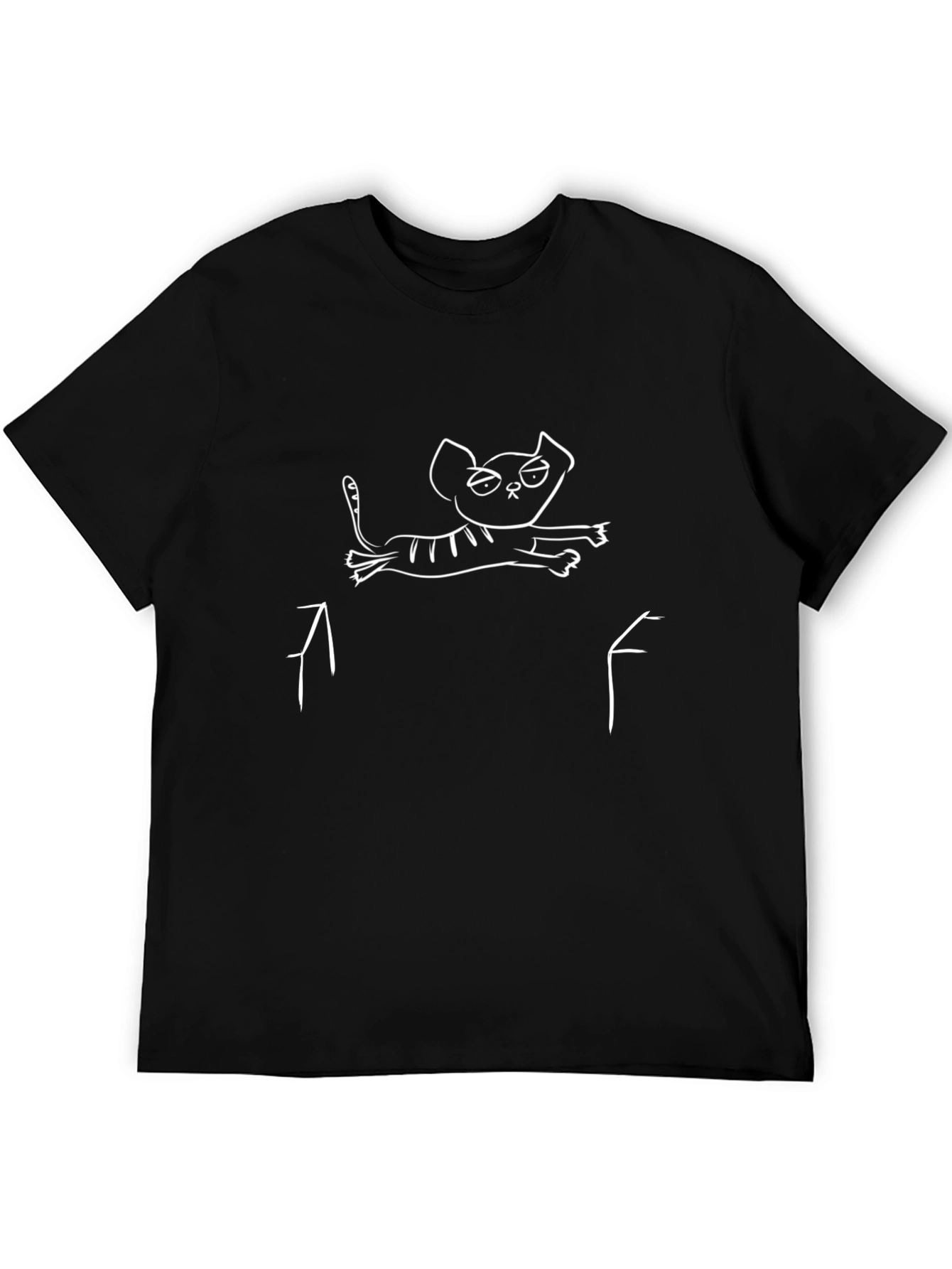 Grumpy Cat Graphic Tee - Black Cotton T-Shirt