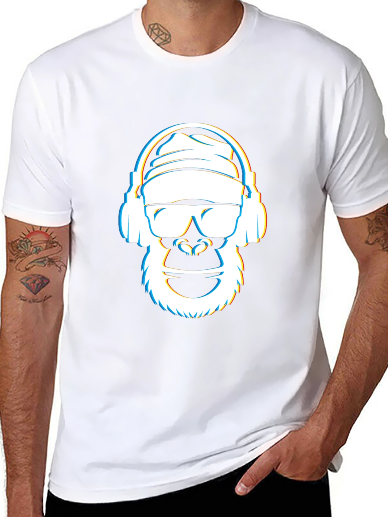 Cool Gorilla Graphic Tee - Black Crew Neck