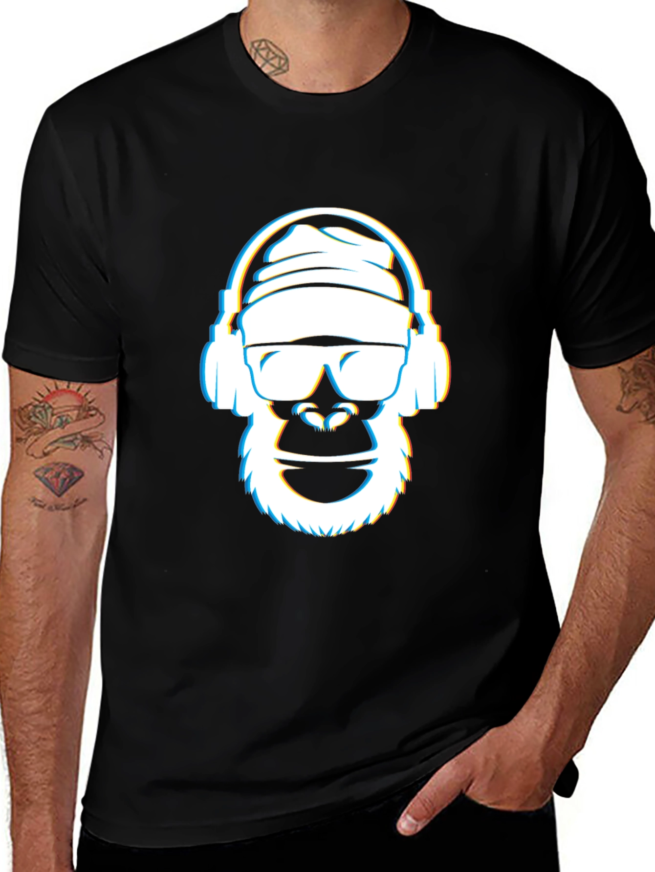 Cool Gorilla Graphic Tee - Black Crew Neck