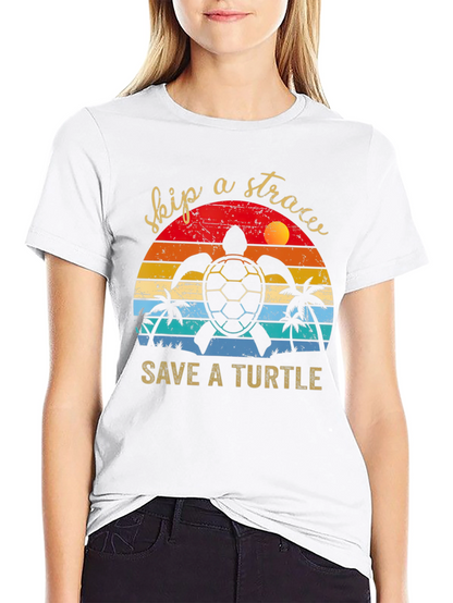 Skip A Straw Save A Turtle T-Shirt