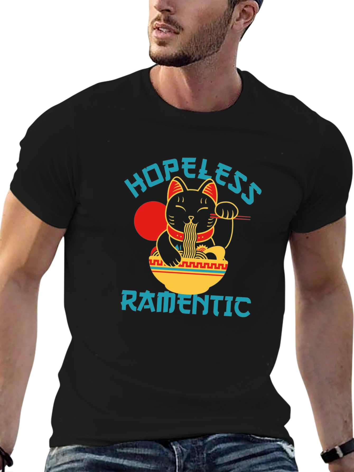 Hopeless Ramantic T-Shirt - Lucky Cat Ramen