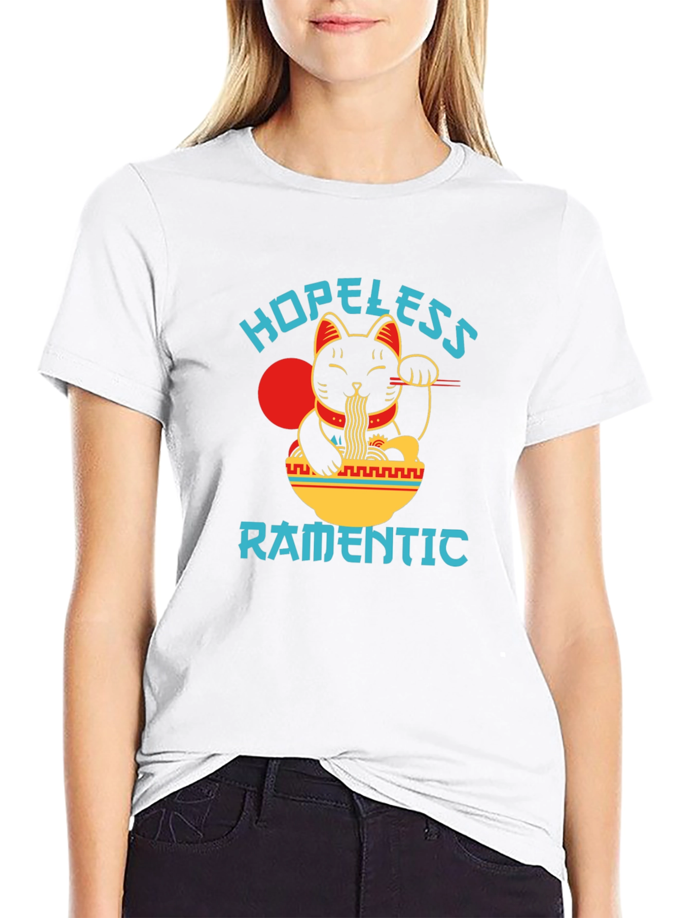 Hopeless Ramantic T-Shirt - Lucky Cat Ramen