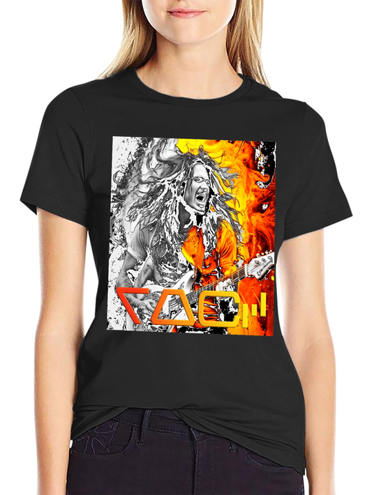 Korn Band T-Shirt - Fiery Graphic Print