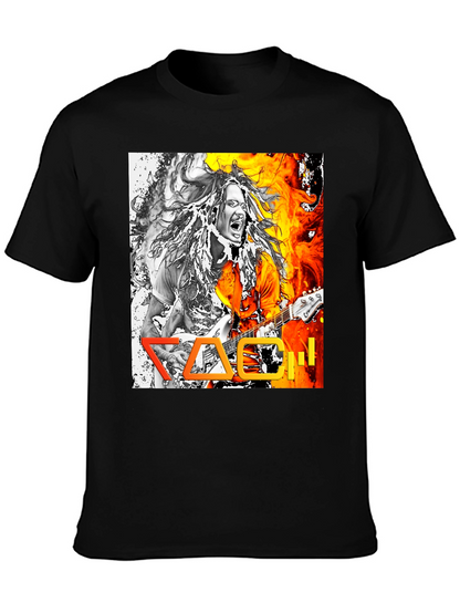 Korn Band T-Shirt - Fiery Graphic Print