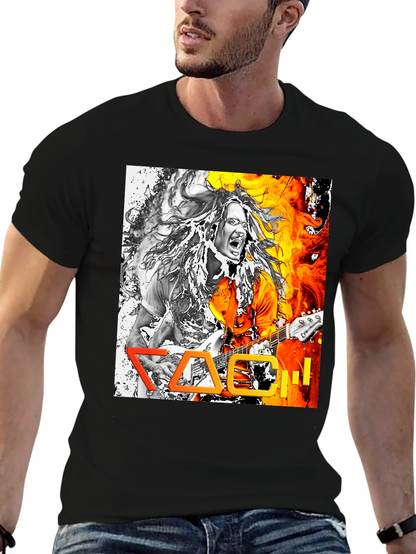 Korn Band T-Shirt - Fiery Graphic Print
