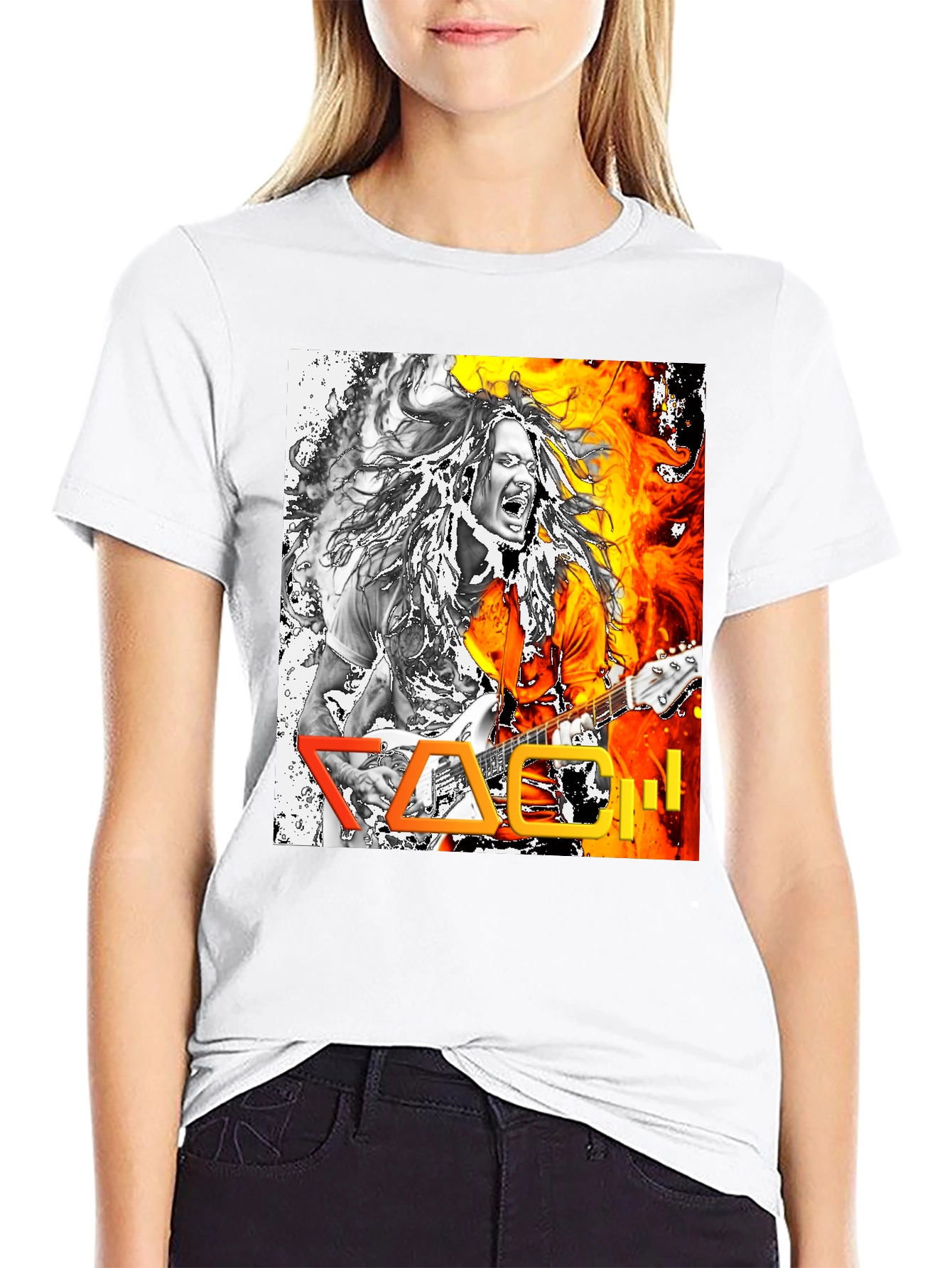 Korn Band T-Shirt - Fiery Graphic Print