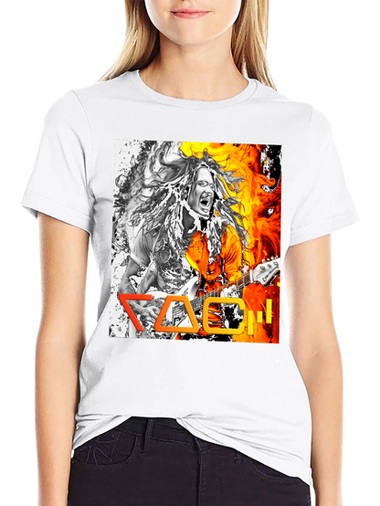 Korn Band T-Shirt - Fiery Graphic Print