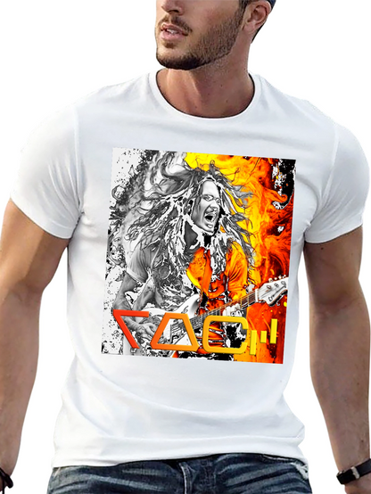 Korn Band T-Shirt - Fiery Graphic Print