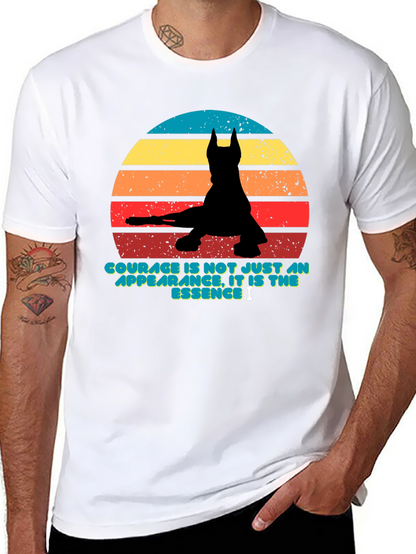 Courage Retro Dog Silhouette T-Shirt