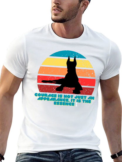 Courage Retro Dog Silhouette T-Shirt