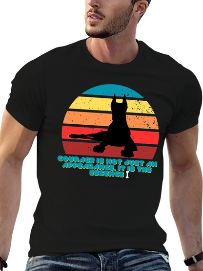 Courage Retro Dog Silhouette T-Shirt