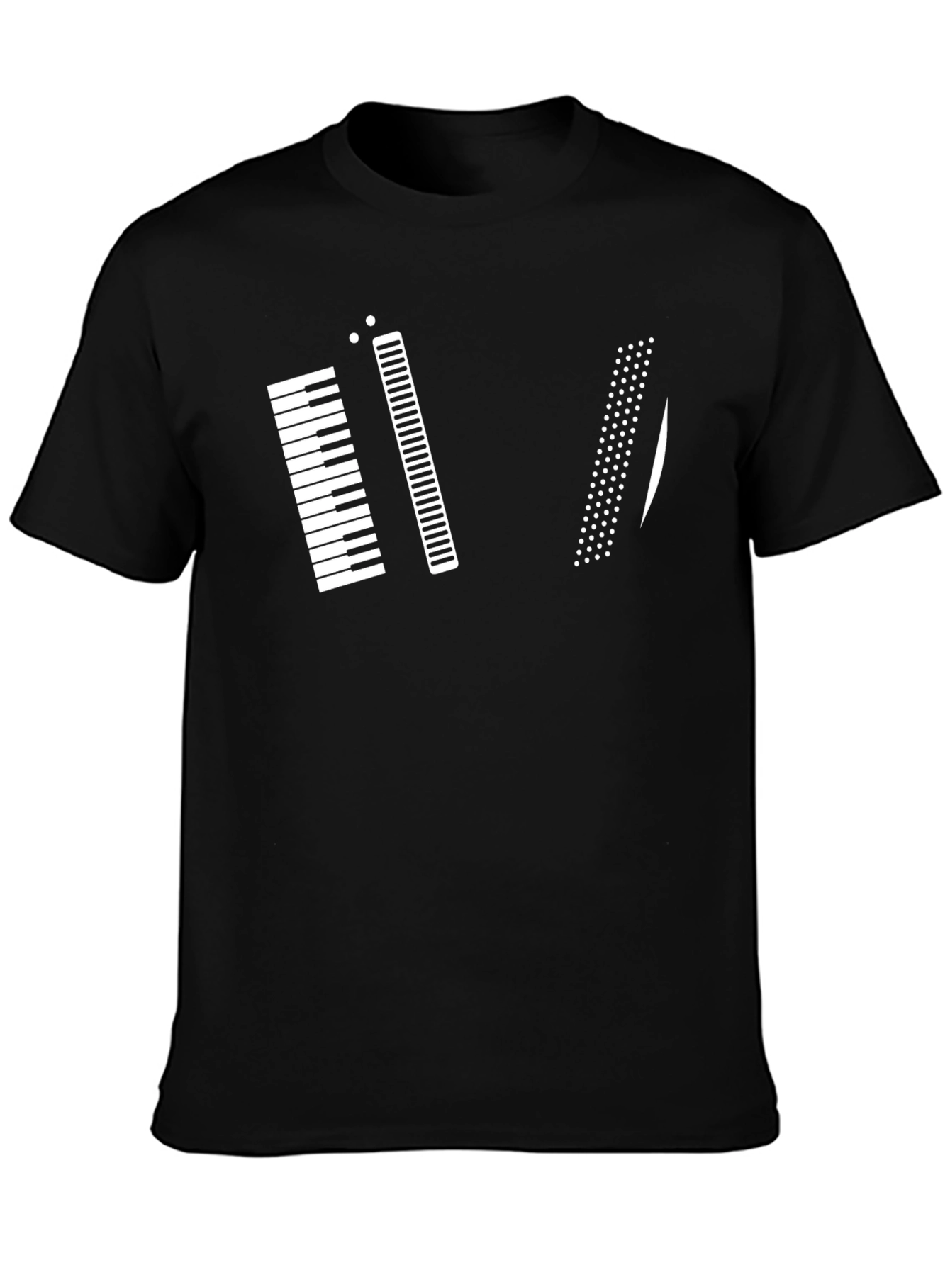 Musical Keys Graphic Tee - Black Cotton T-Shirt